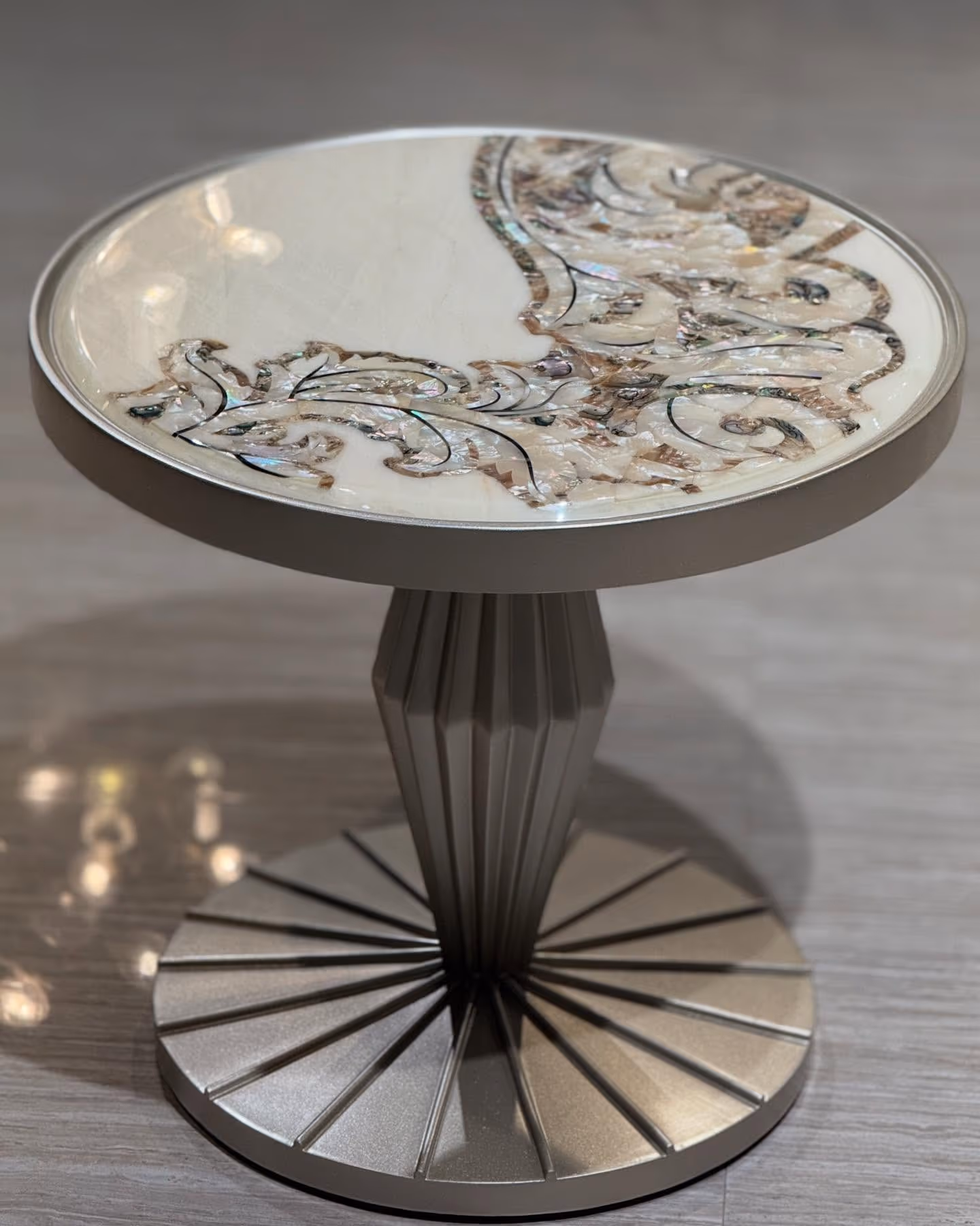 Rare stone, wood and metal chosen for a bespoke piece.