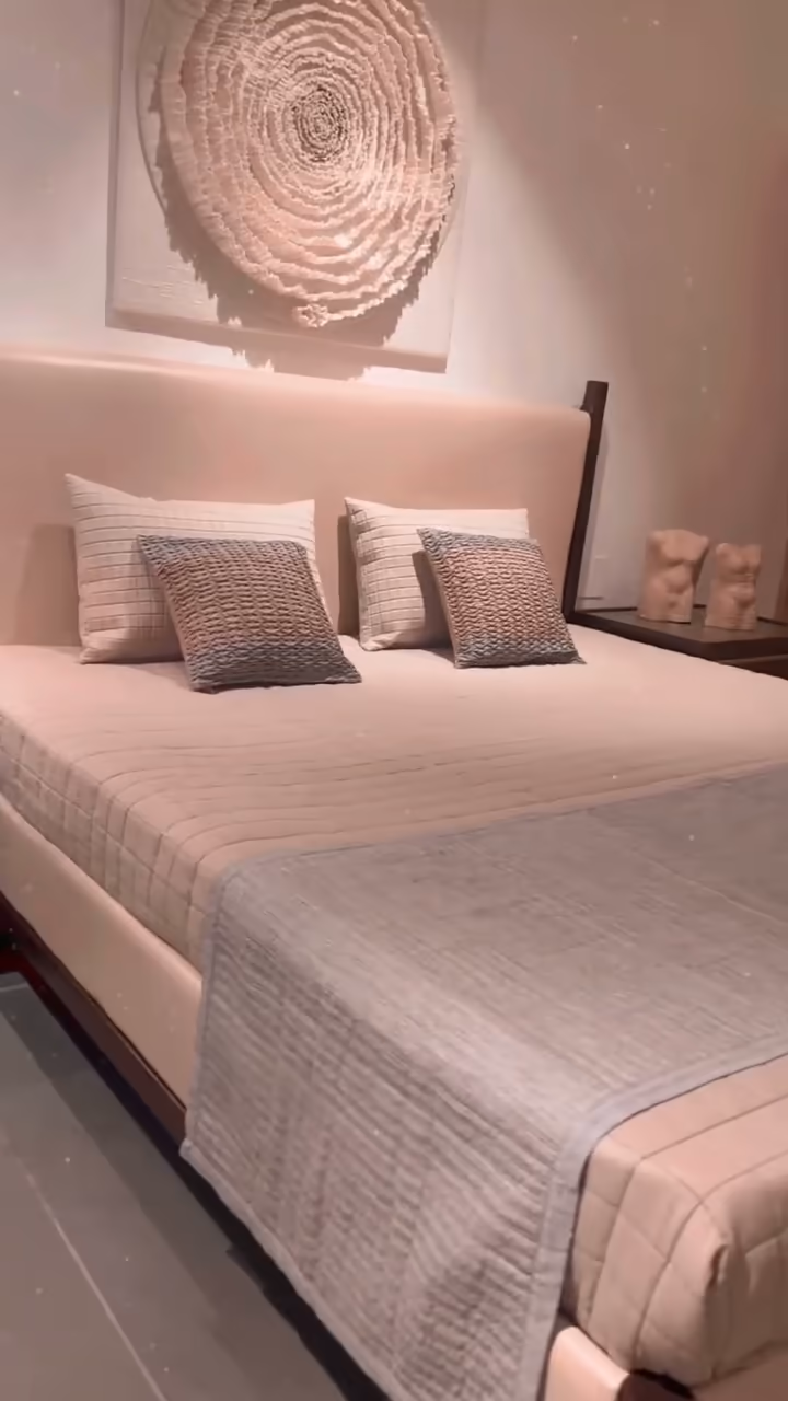 Comfy Upholstered Bed with Matching Side Tables — preview